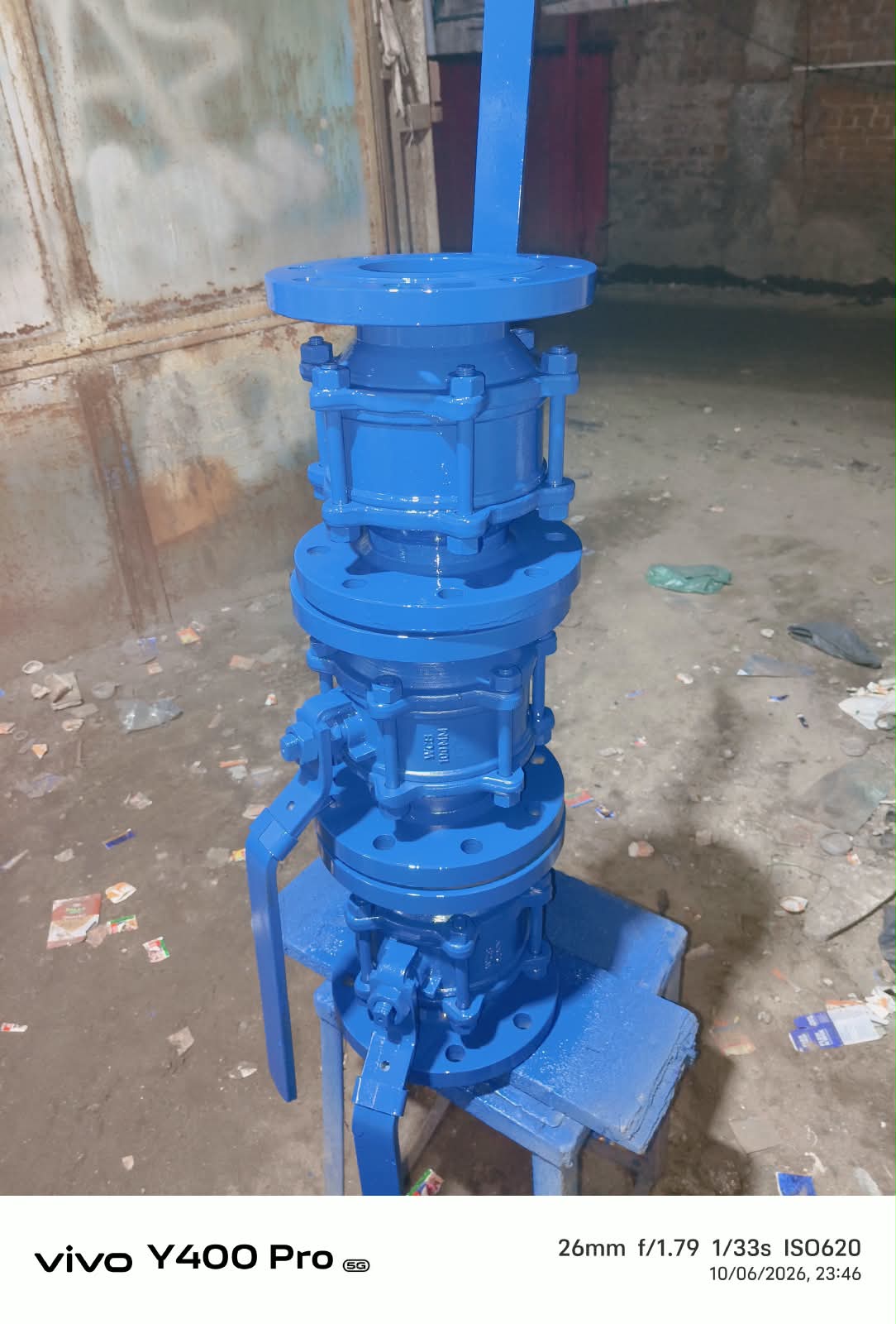 Blue Flanged Ball Valves Column Stack