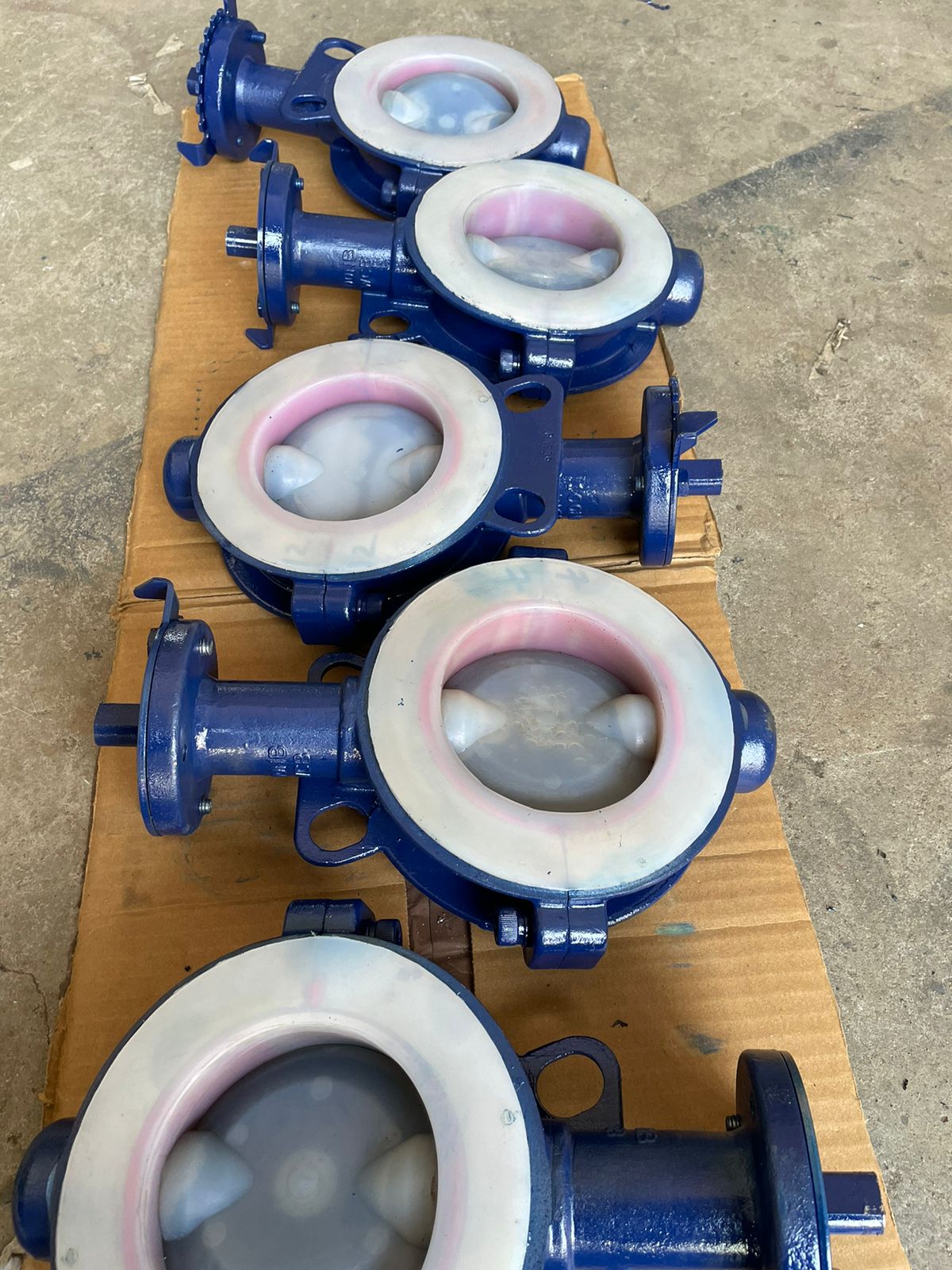 PTFE / Teflon Lined Butterfly Valves Row