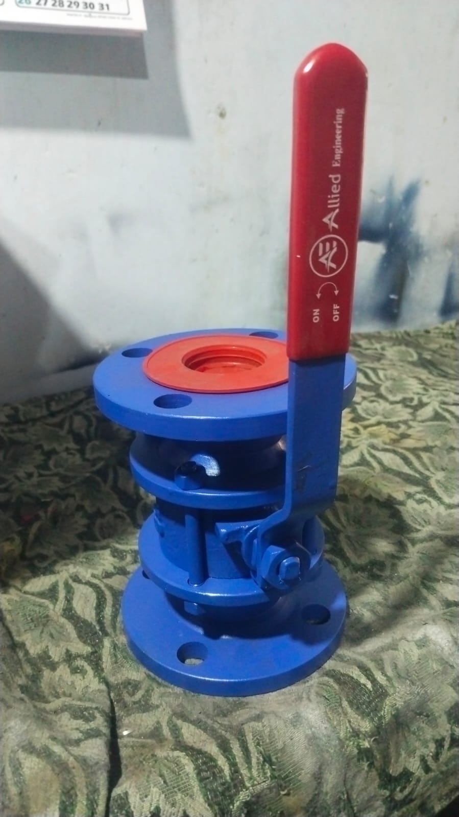 Blue Flanged Valve with ALLIED Lever Handle