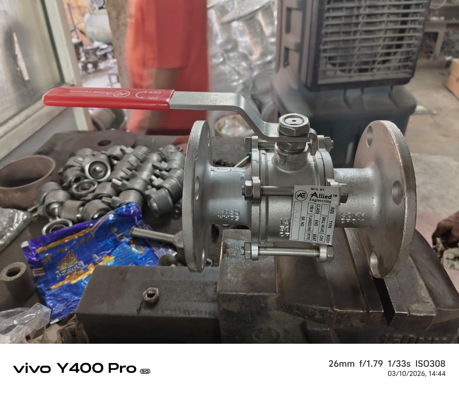 Stainless Steel Flanged Ball Valve Bench Inspection