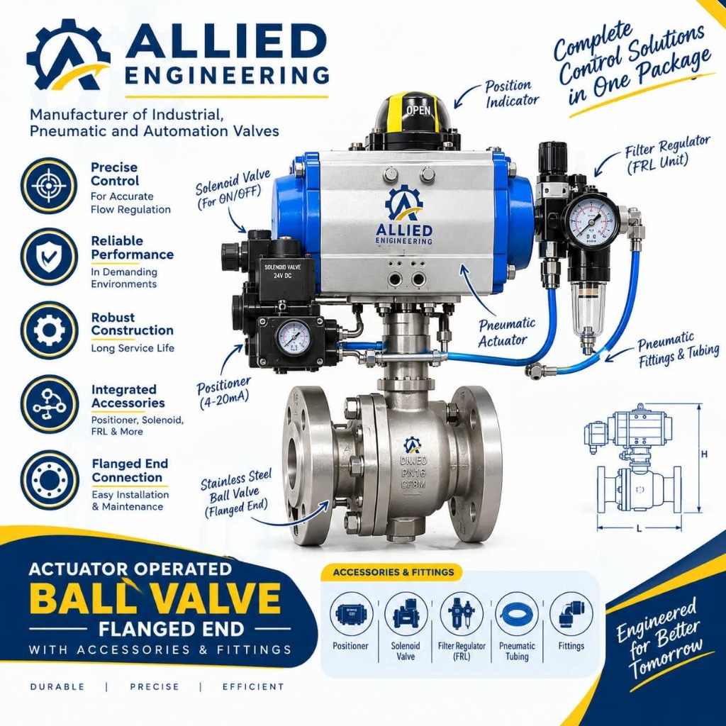Actuator Operated Ball Valve Flanged End Package - Allied Engineering