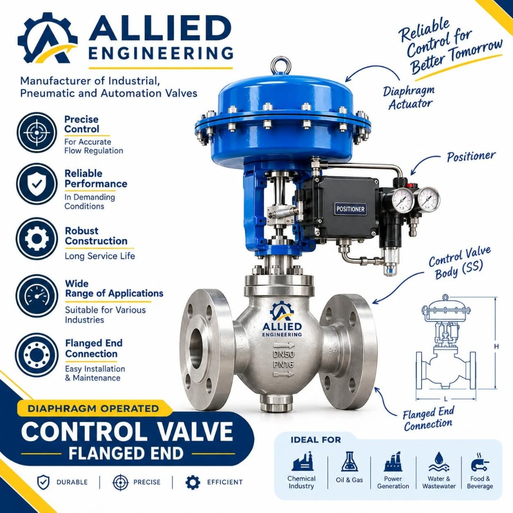 Diaphragm Operated Control Valve Flanged End - Allied Engineering
